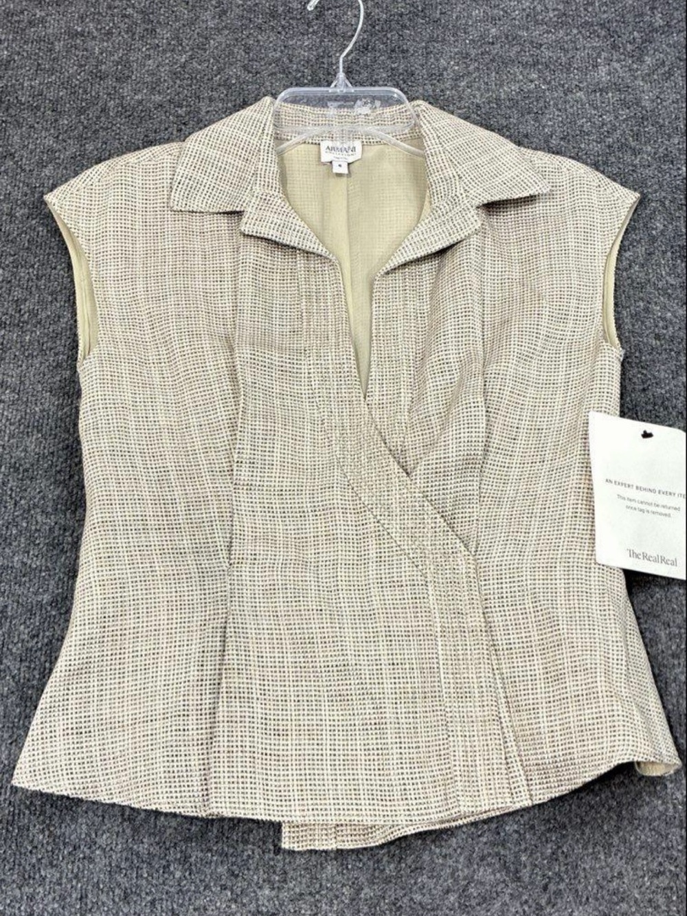 Armani Collezioni Textured Wrap Top Size 6 Made in Italy